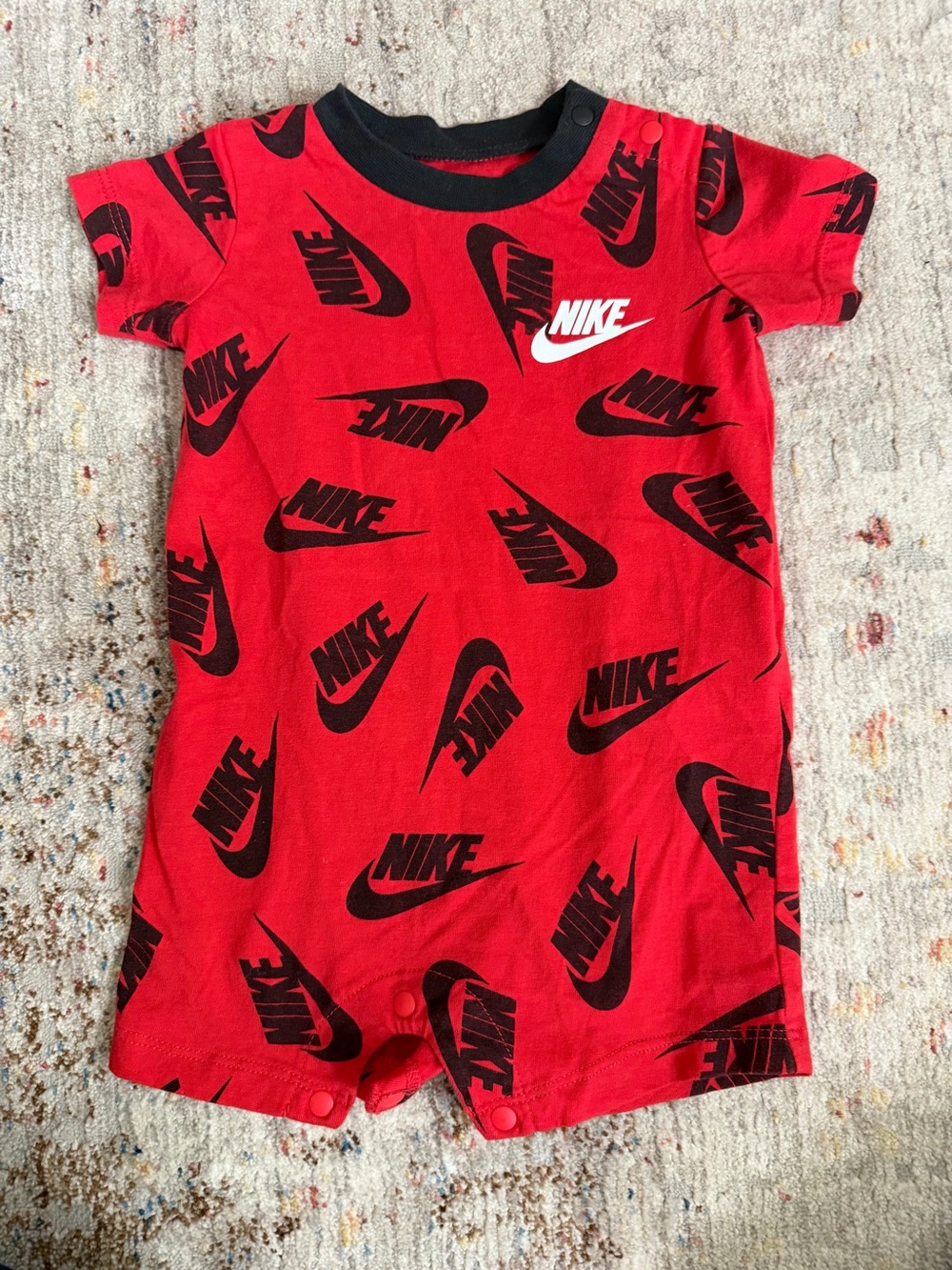 Nike Baby Red Logo Print Romper 0-6M